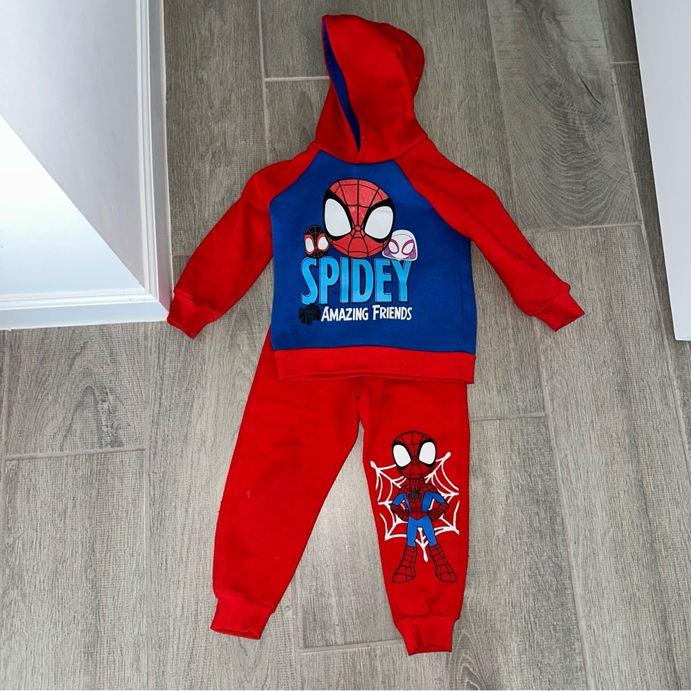 Marvel Spidey Hoodie and Pants Set - Red and Blue